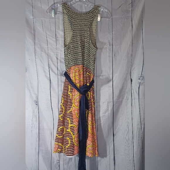 PORRIDGE Anthropologie Flight of the Bee Multi Mix Rayon Silk Dress sz M - Picture 2 of 16